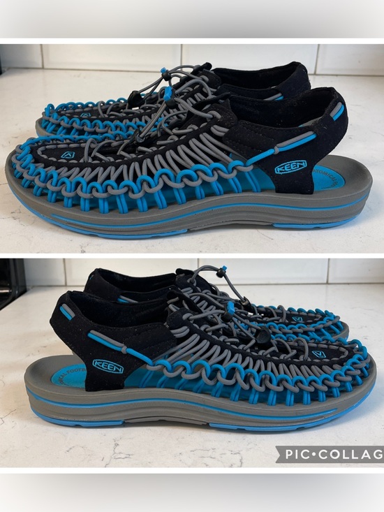 Keen UNEEK Men\'s Outdoor Sandal Black/Blue US Size 11.5 Worn 3-4 times main image 9